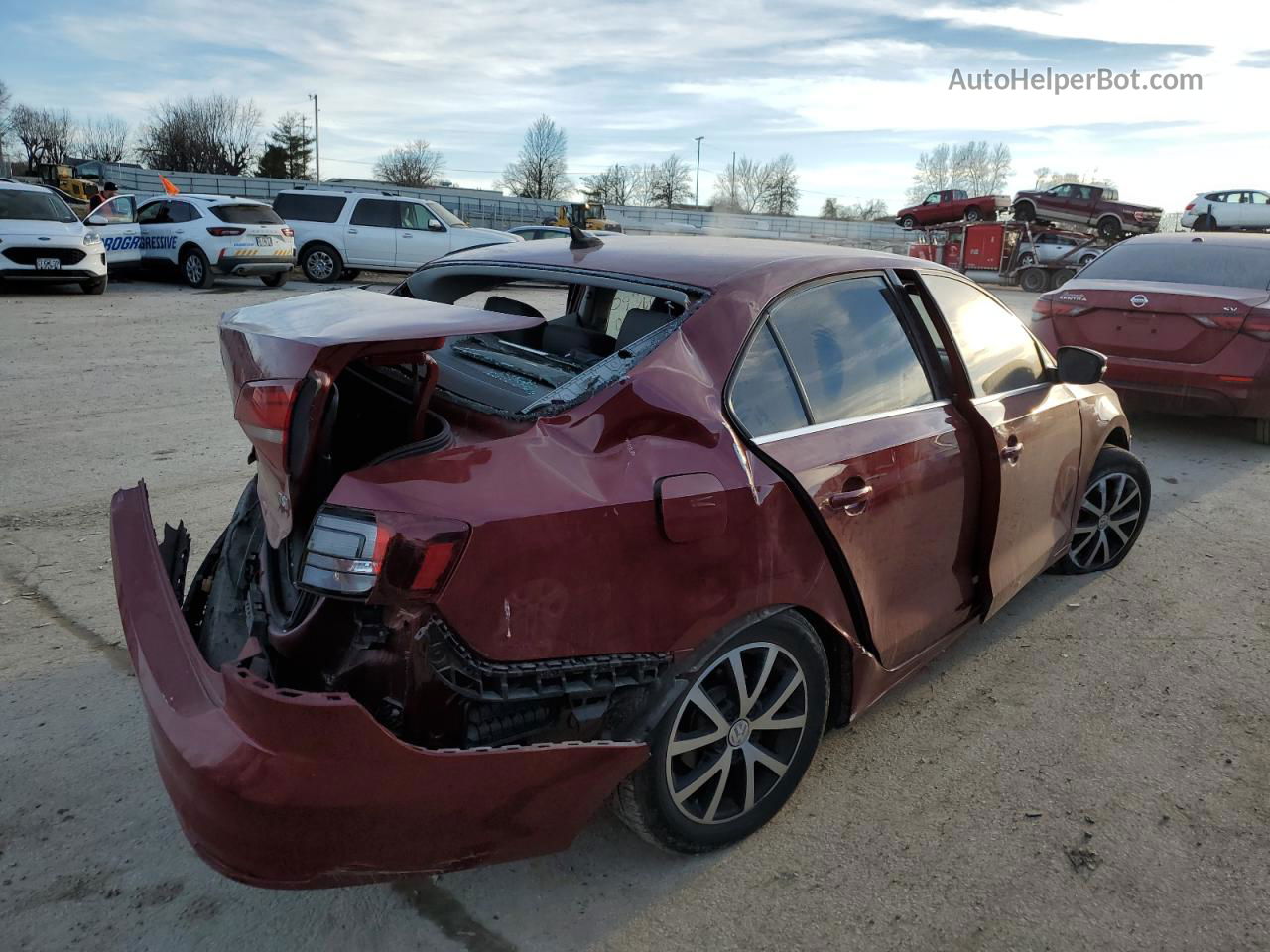 2018 Volkswagen Jetta Se Red vin: 3VWDB7AJ3JM230087