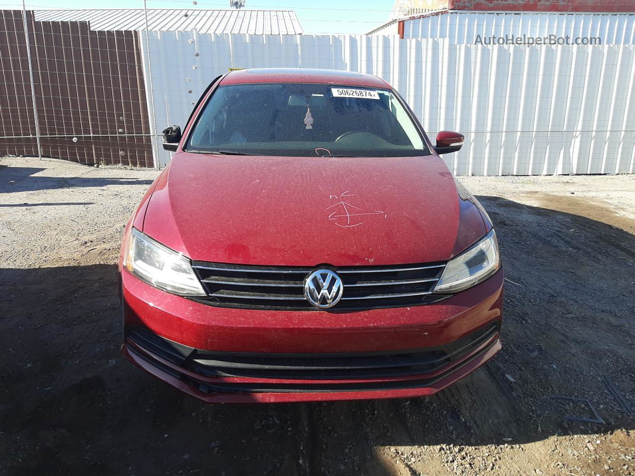 2017 Volkswagen Jetta Se Red vin: 3VWDB7AJ4HM240119