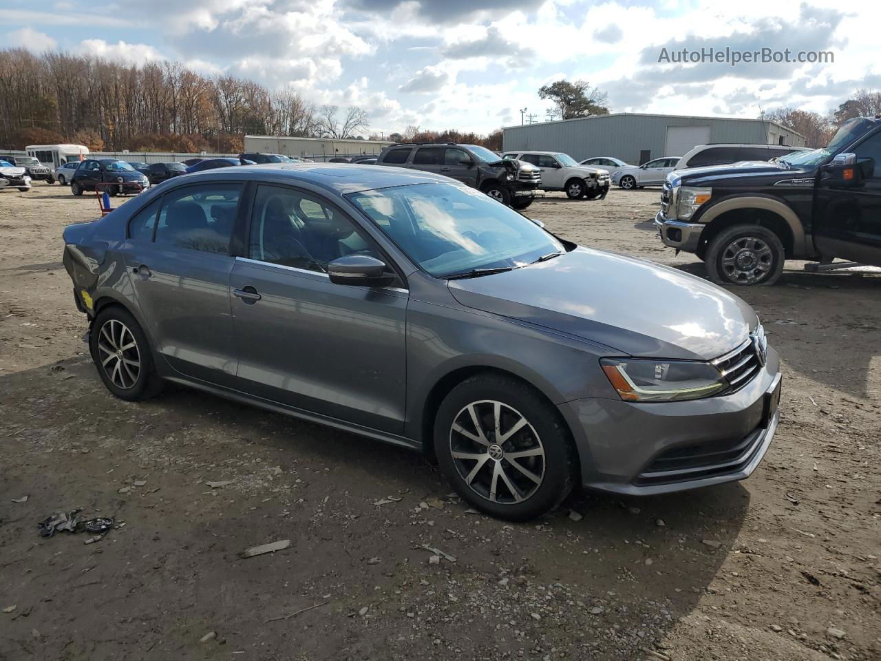 2018 Volkswagen Jetta Se Gray vin: 3VWDB7AJ6JM257753