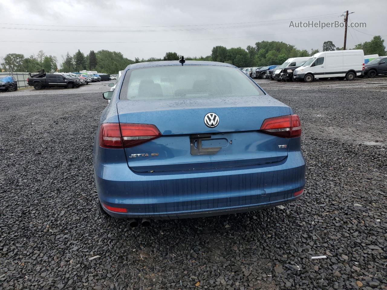 2018 Volkswagen Jetta Se Blue vin: 3VWDB7AJ6JM260894