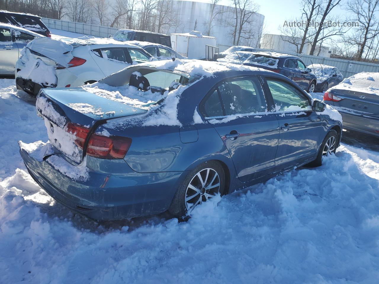 2017 Volkswagen Jetta Se Blue vin: 3VWDB7AJ7HM289296