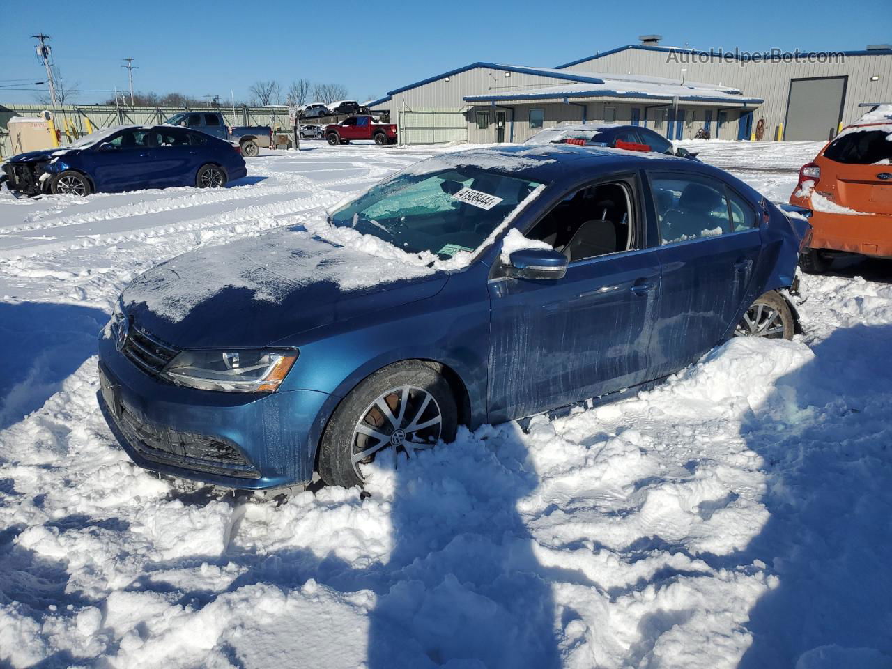 2017 Volkswagen Jetta Se Синий vin: 3VWDB7AJ7HM289296