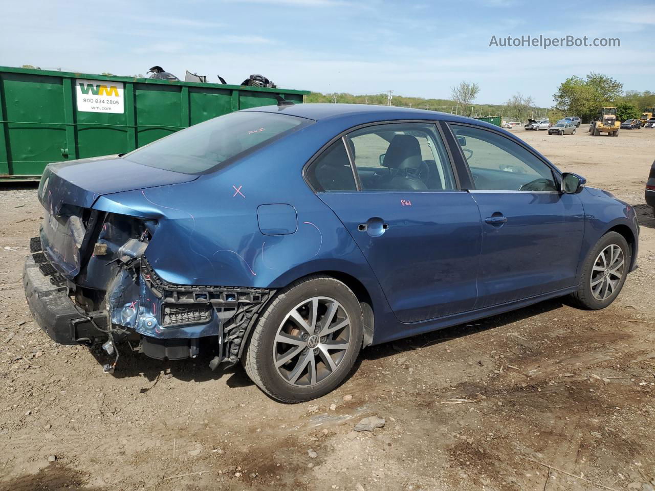 2017 Volkswagen Jetta Se Blue vin: 3VWDB7AJ7HM328498