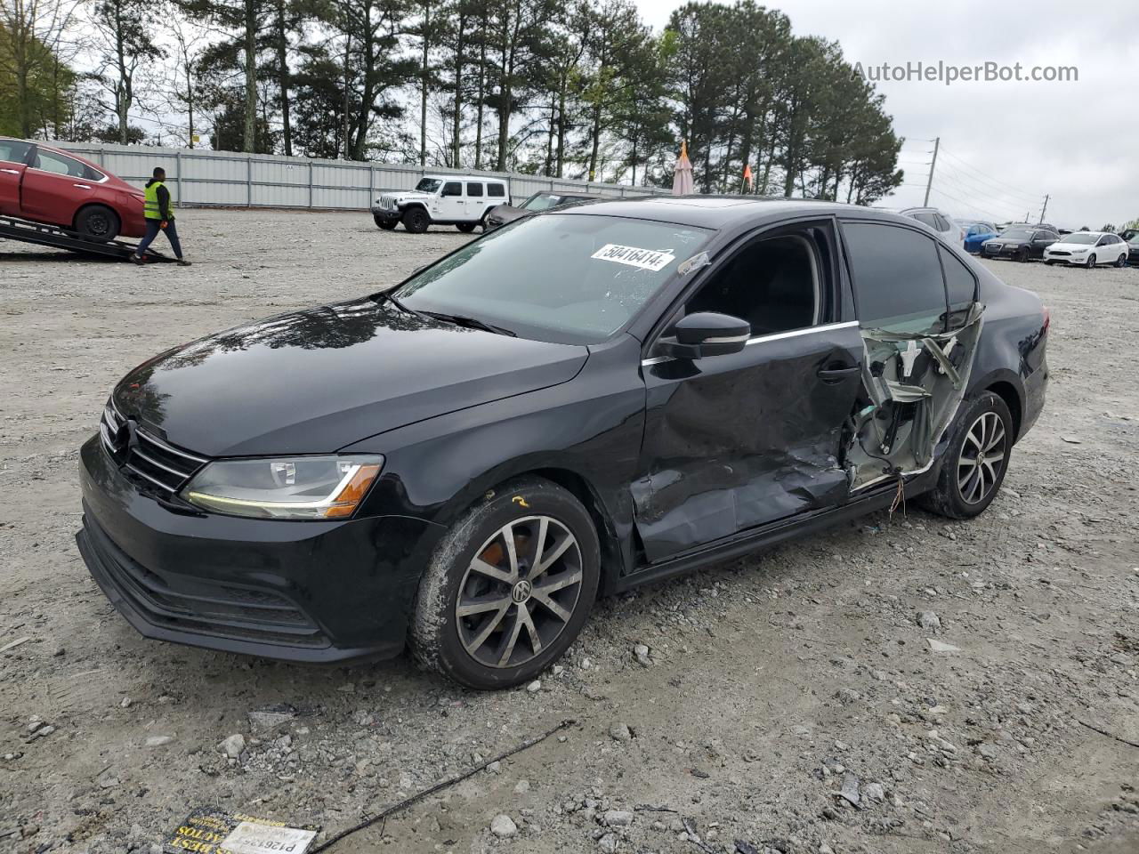 2017 Volkswagen Jetta Se Black vin: 3VWDB7AJ8HM300757