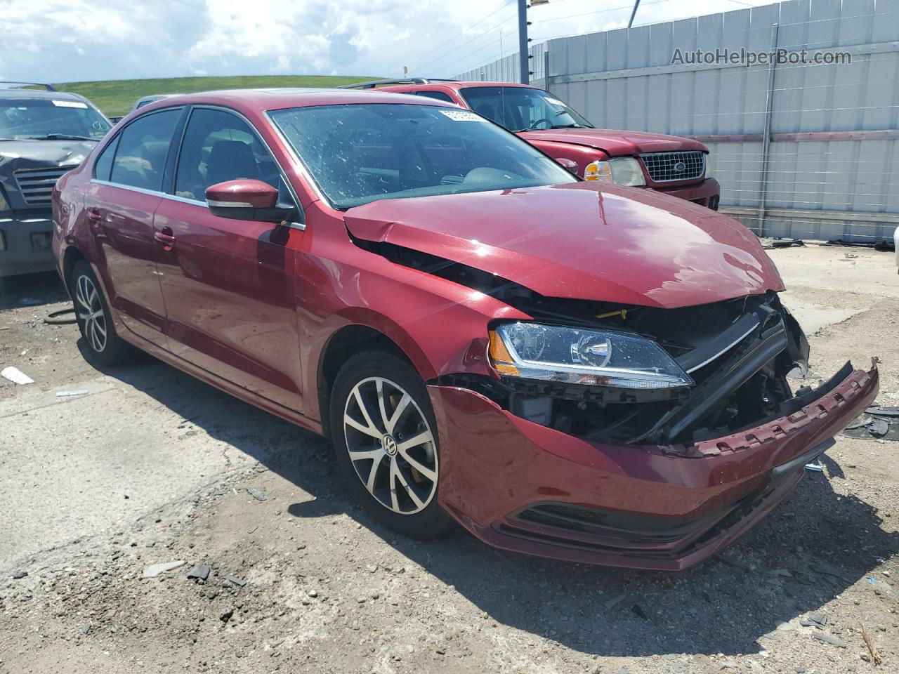 2017 Volkswagen Jetta Se Red vin: 3VWDB7AJ8HM336593