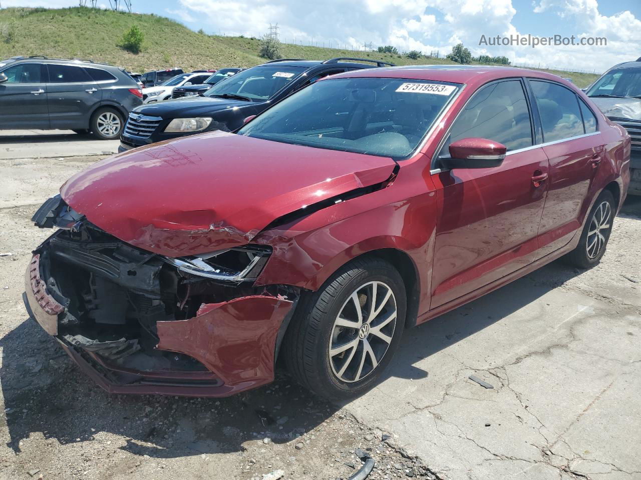 2017 Volkswagen Jetta Se Red vin: 3VWDB7AJ8HM336593