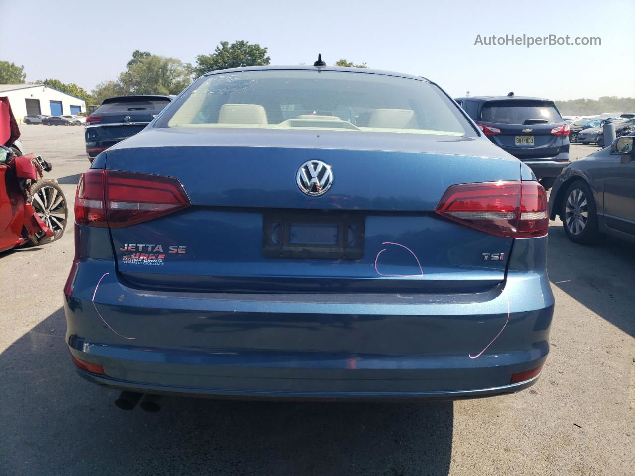 2017 Volkswagen Jetta Se Blue vin: 3VWDB7AJ8HM387561