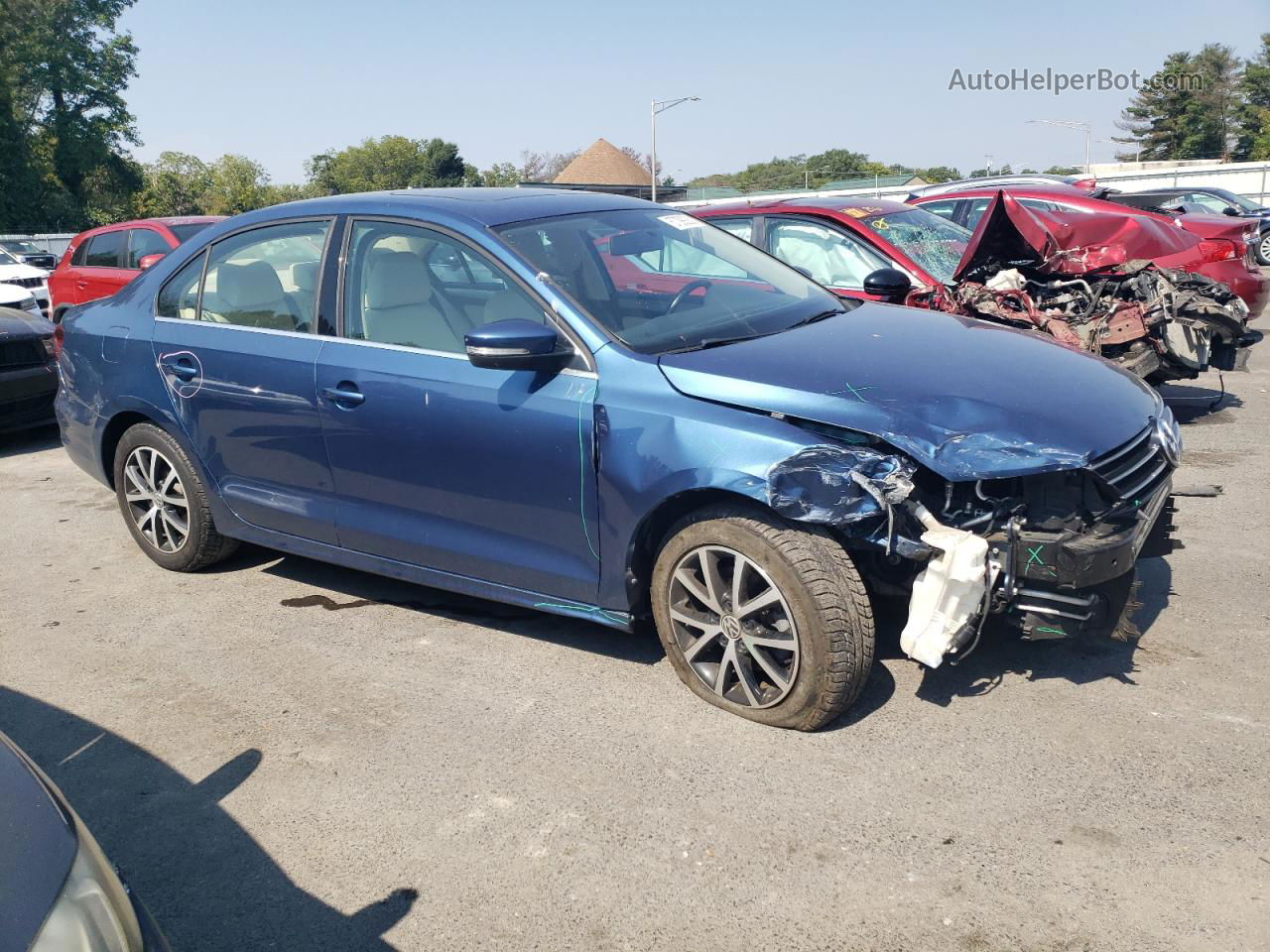 2017 Volkswagen Jetta Se Blue vin: 3VWDB7AJ8HM387561