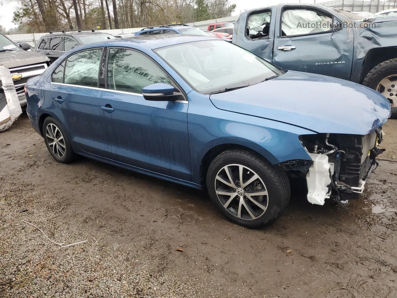 2018 Volkswagen Jetta Se Blue vin: 3VWDB7AJ8JM262775