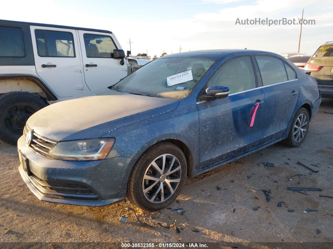 2017 Volkswagen Jetta 1.4t Se Blue vin: 3VWDB7AJ9HM257692