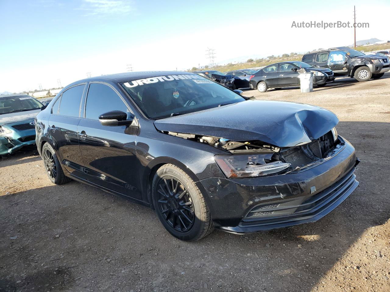 2017 Volkswagen Jetta Se Black vin: 3VWDB7AJ9HM318345