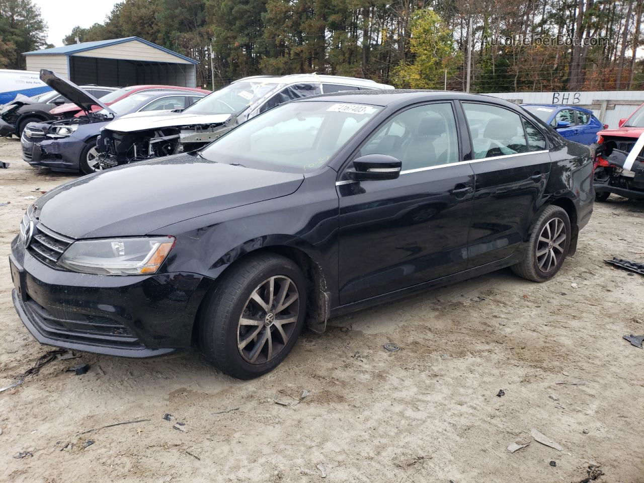 2017 Volkswagen Jetta Se Black vin: 3VWDB7AJ9HM362345