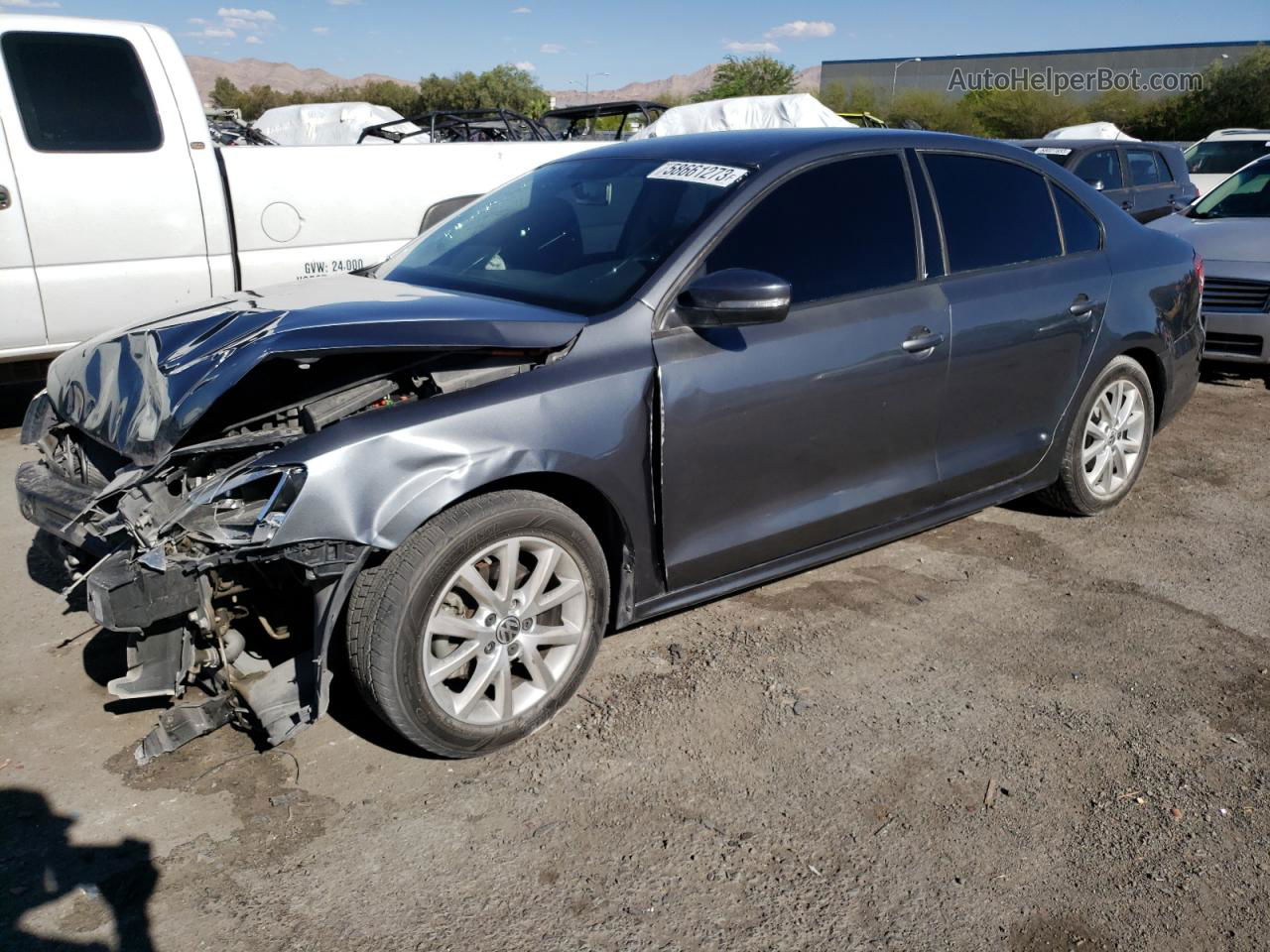 2012 Volkswagen Jetta Se Gray vin: 3VWDP7AJ0CM318728