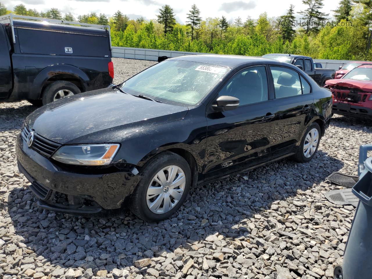 2012 Volkswagen Jetta Se Black vin: 3VWDP7AJ0CM319801