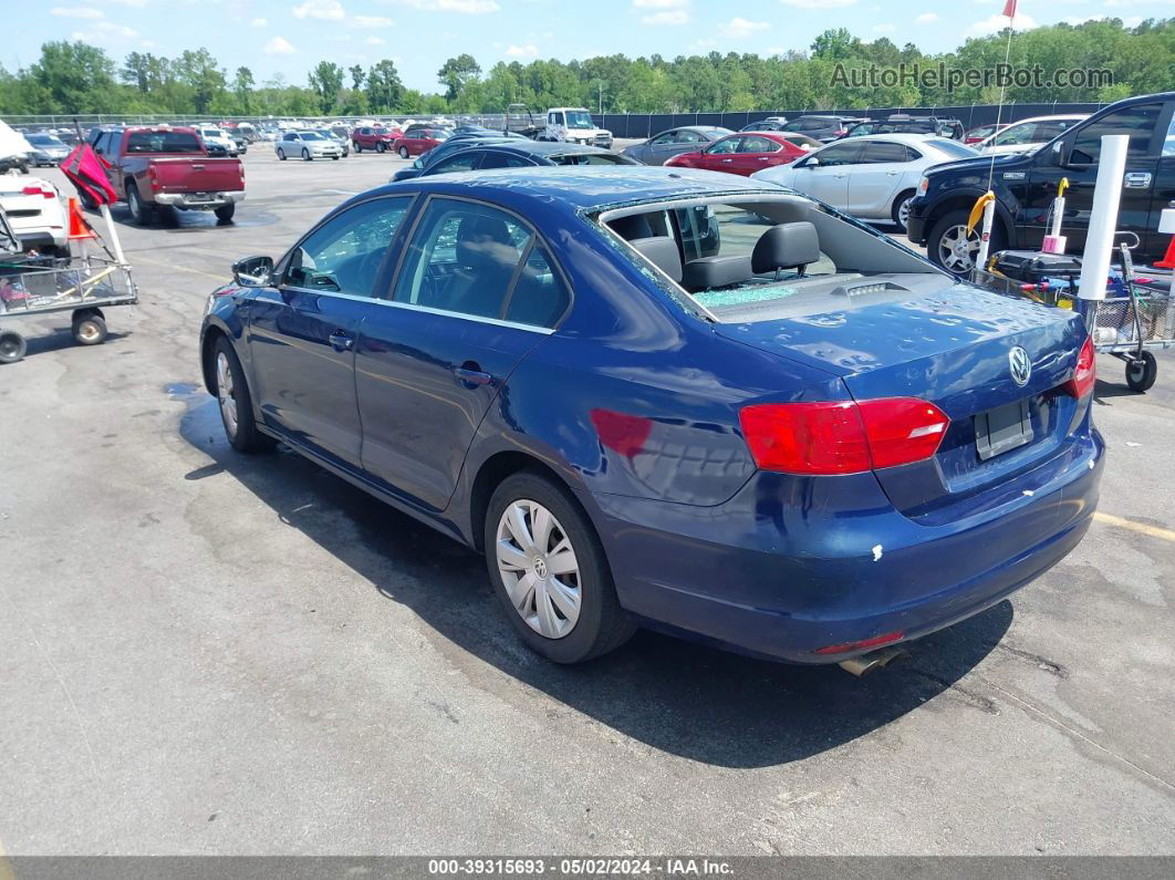 2013 Volkswagen Jetta 2.5l Se Blue vin: 3VWDP7AJ0DM208196