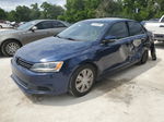 2013 Volkswagen Jetta Se Blue vin: 3VWDP7AJ0DM402145