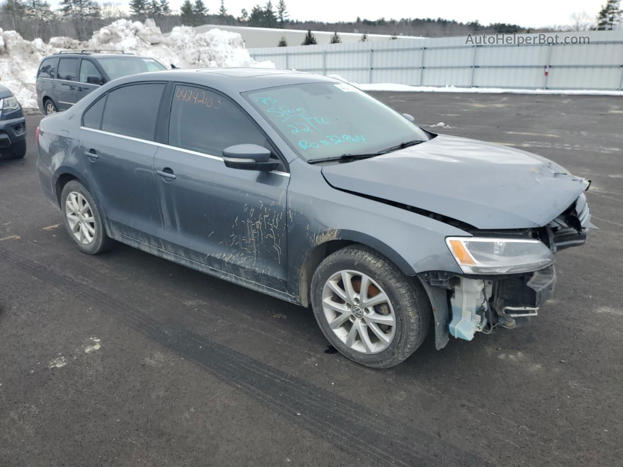 2013 Volkswagen Jetta Se Gray vin: 3VWDP7AJ0DM437560