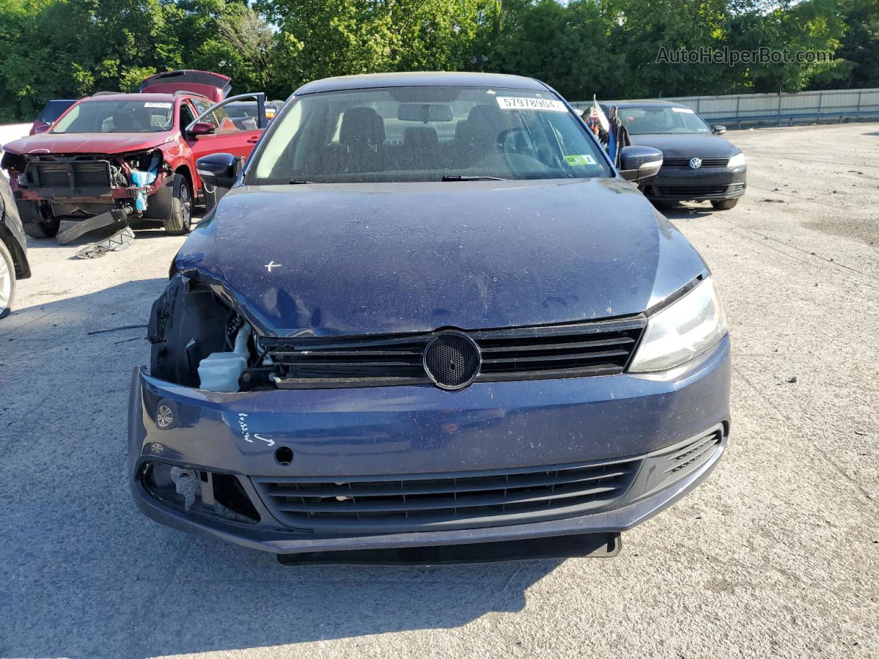 2012 Volkswagen Jetta Se Blue vin: 3VWDP7AJ1CM301033