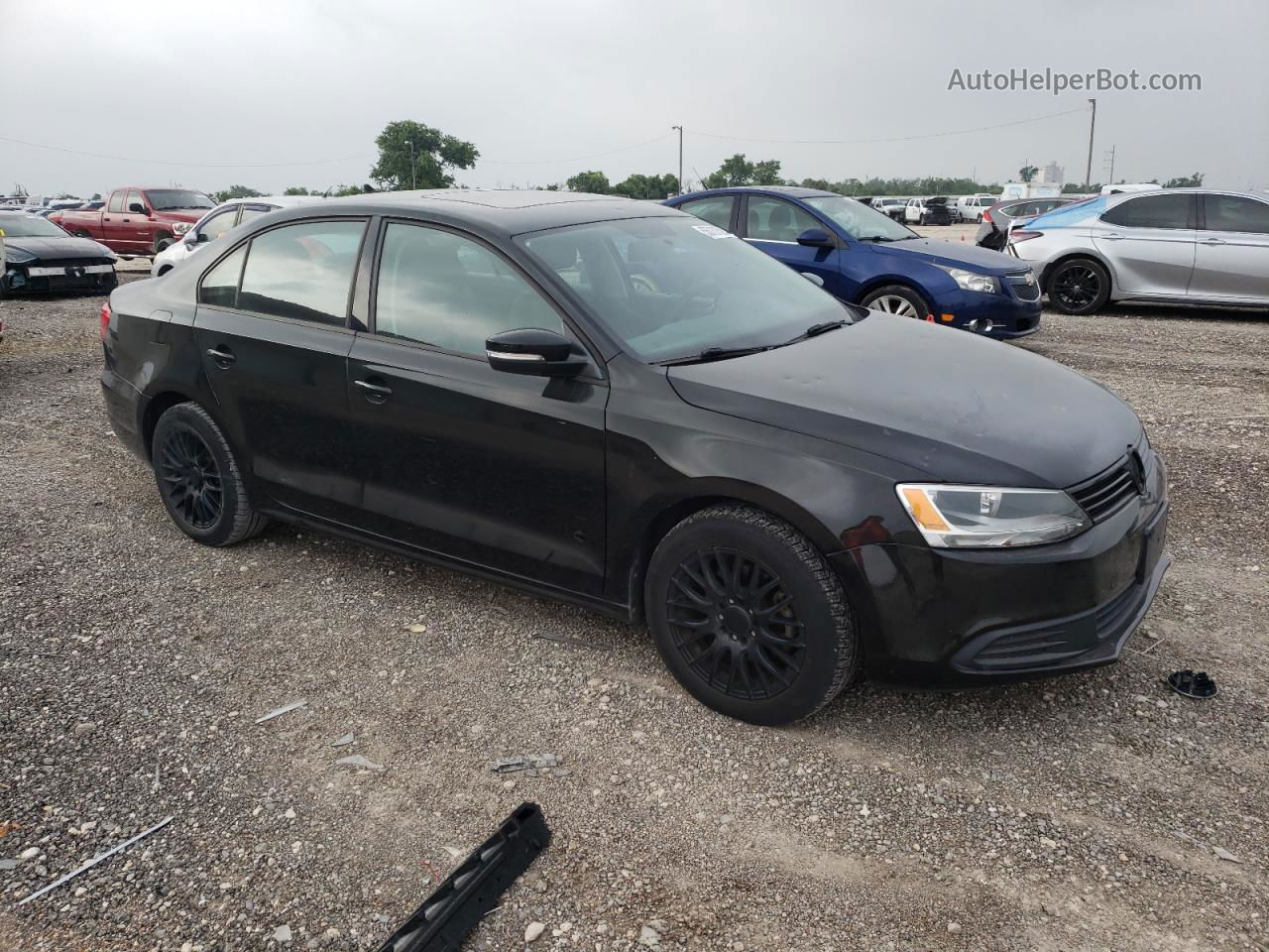 2012 Volkswagen Jetta Se Black vin: 3VWDP7AJ1CM363581