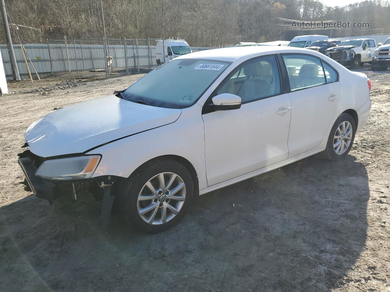 2012 Volkswagen Jetta Se White vin: 3VWDP7AJ1CM421494