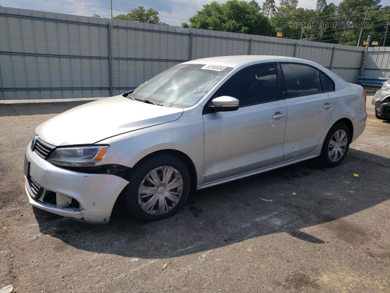 2012 Volkswagen Jetta Se Silver vin: 3VWDP7AJ2CM112777