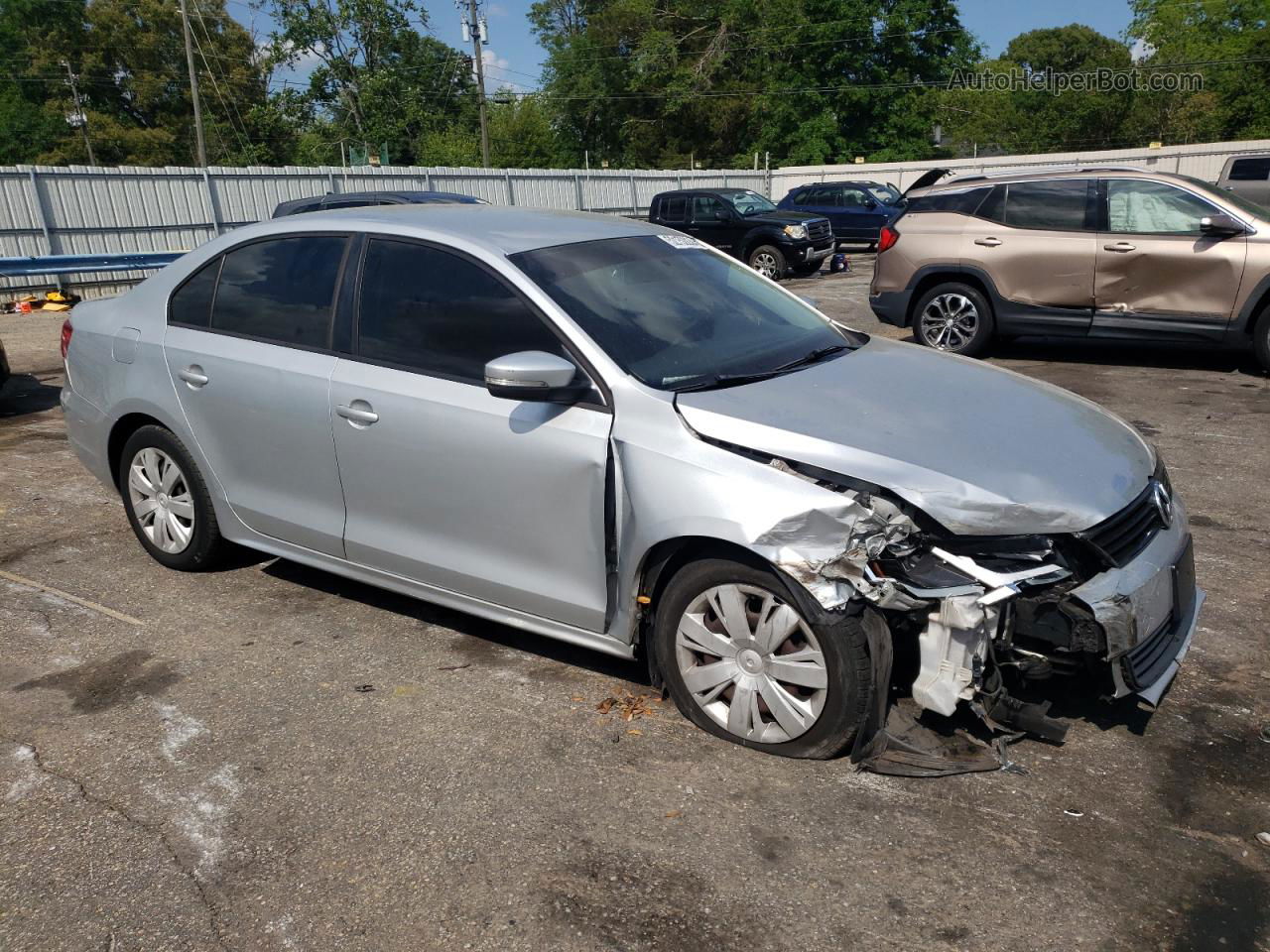 2012 Volkswagen Jetta Se Silver vin: 3VWDP7AJ2CM112777