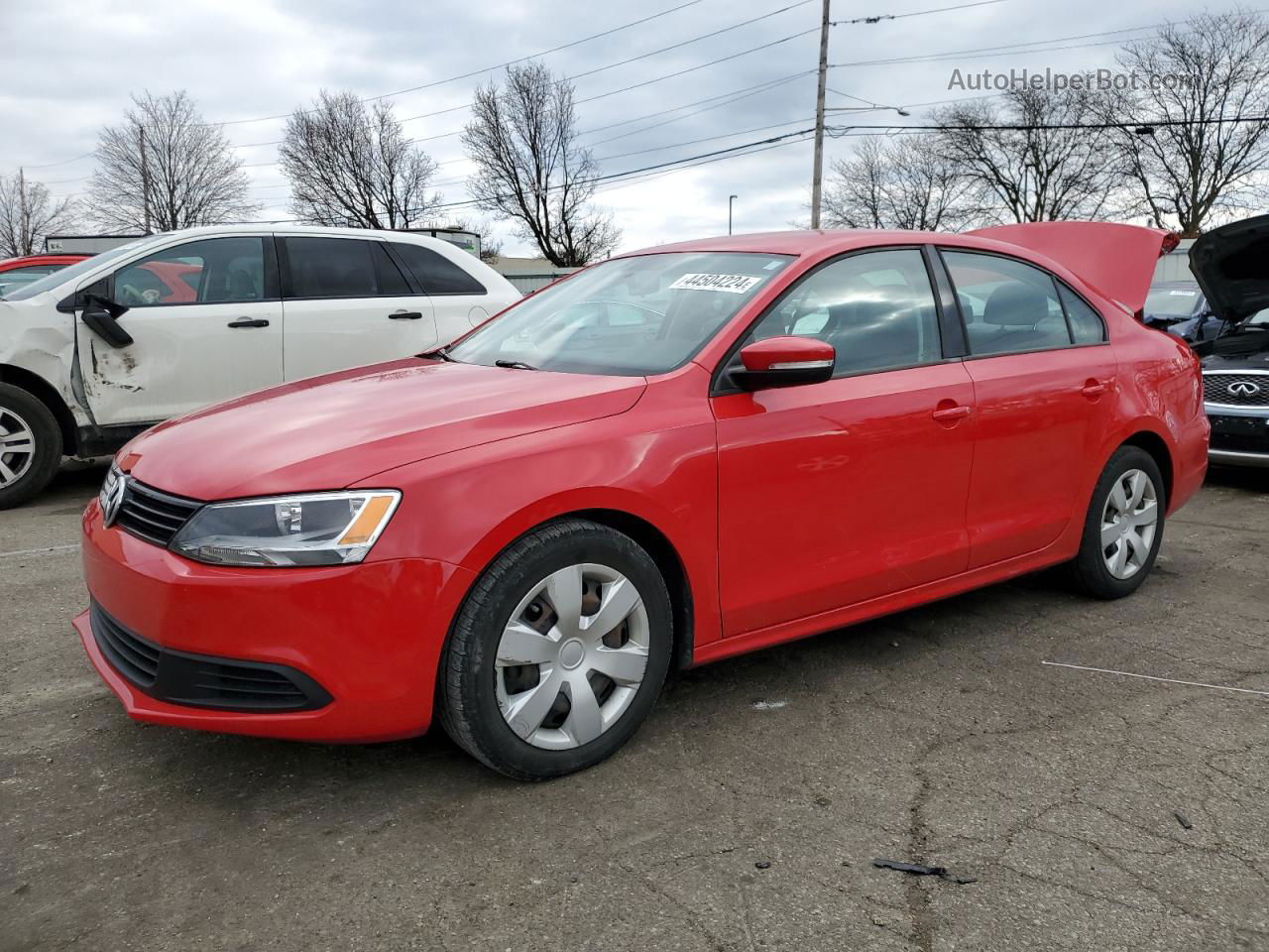 2012 Volkswagen Jetta Se Red vin: 3VWDP7AJ2CM119826