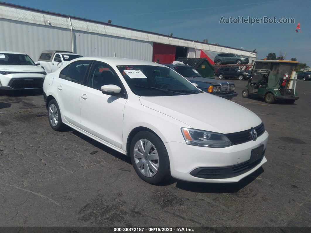 2012 Volkswagen Jetta 2.5l Se White vin: 3VWDP7AJ2CM129742