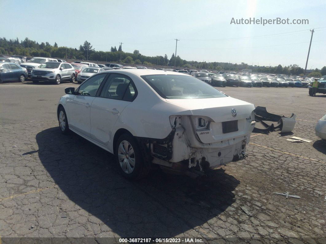 2012 Volkswagen Jetta 2.5l Se White vin: 3VWDP7AJ2CM129742