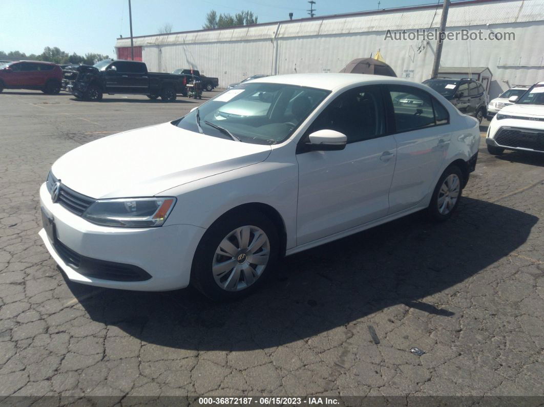 2012 Volkswagen Jetta 2.5l Se White vin: 3VWDP7AJ2CM129742