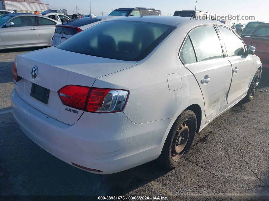 2013 Volkswagen Jetta 2.5l Se White vin: 3VWDP7AJ2DM292506