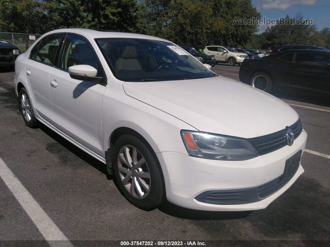 2013 Volkswagen Jetta Sedan Se W/convenience/sunroof White vin: 3VWDP7AJ2DM444901