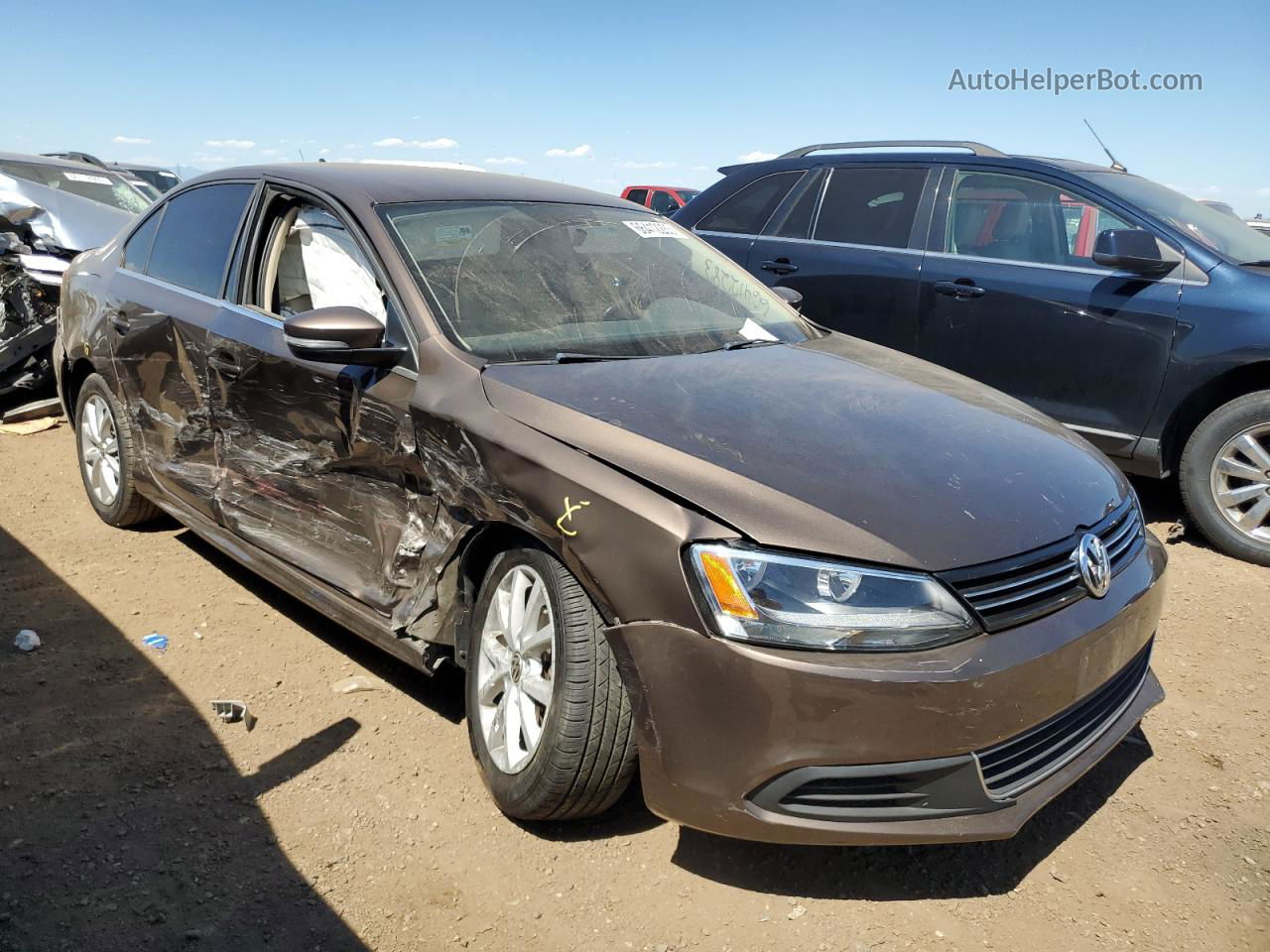 2013 Volkswagen Jetta Se Brown vin: 3VWDP7AJ2DM447555