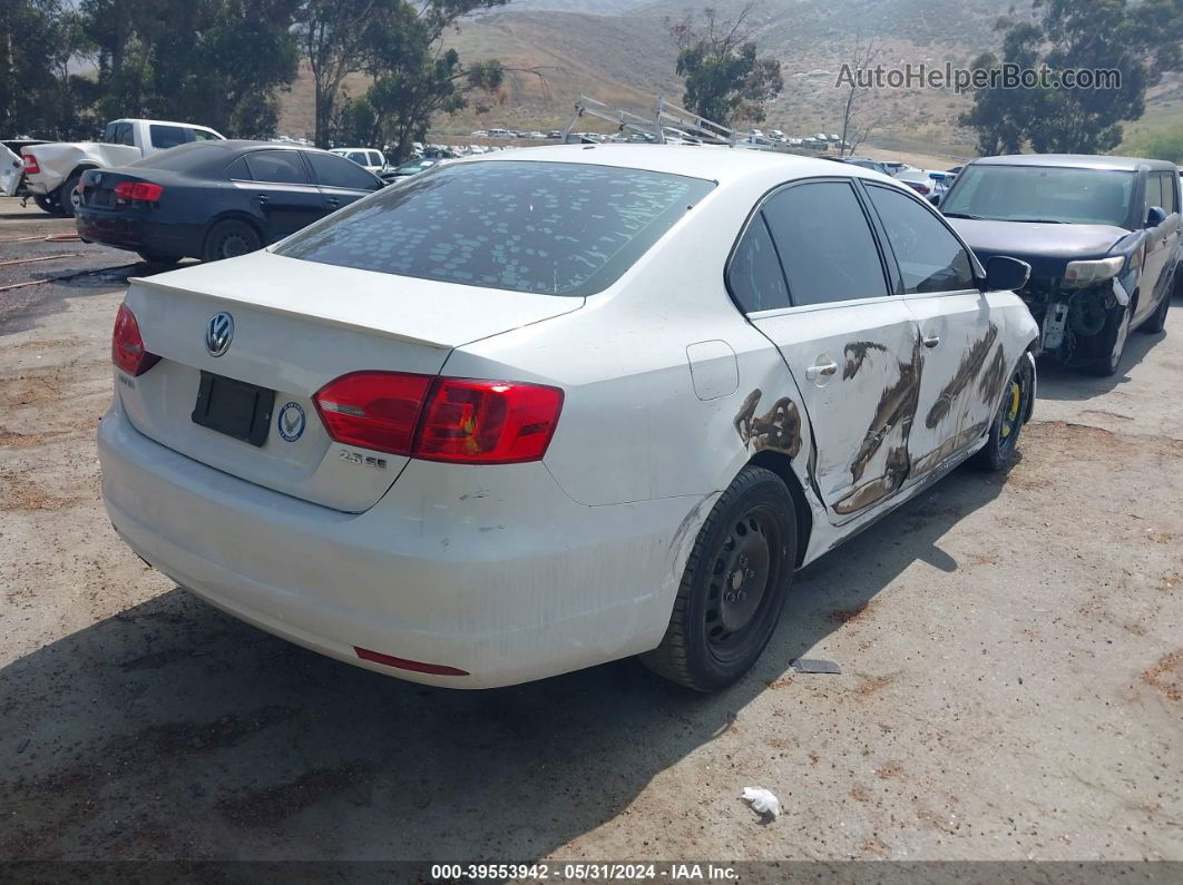 2013 Volkswagen Jetta 2.5l Se White vin: 3VWDP7AJ2DM455509