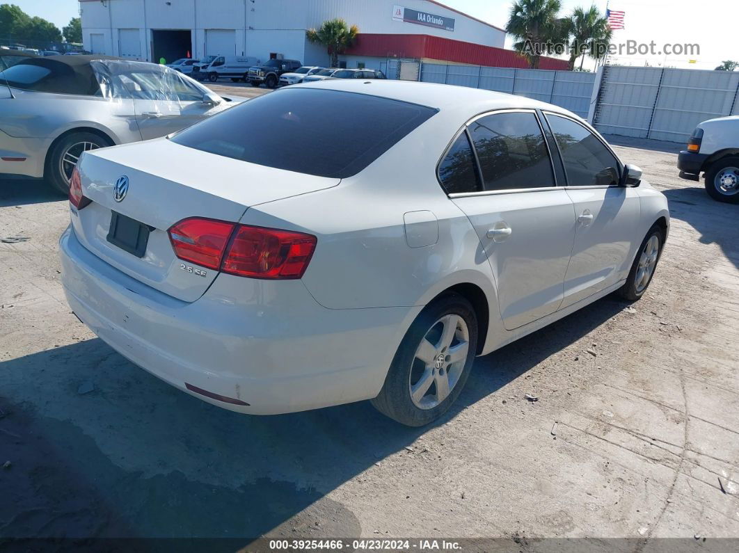 2012 Volkswagen Jetta 2.5l Se White vin: 3VWDP7AJ3CM100850