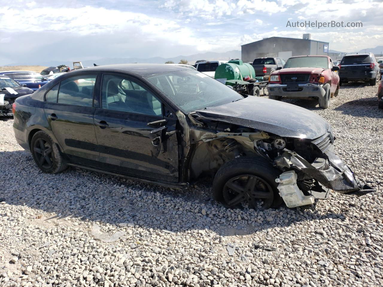 2012 Volkswagen Jetta Se Black vin: 3VWDP7AJ3CM305164