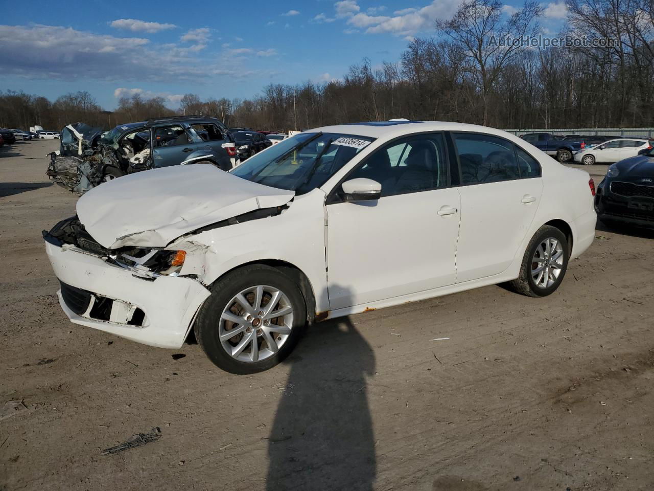 2012 Volkswagen Jetta Se White vin: 3VWDP7AJ3CM306511