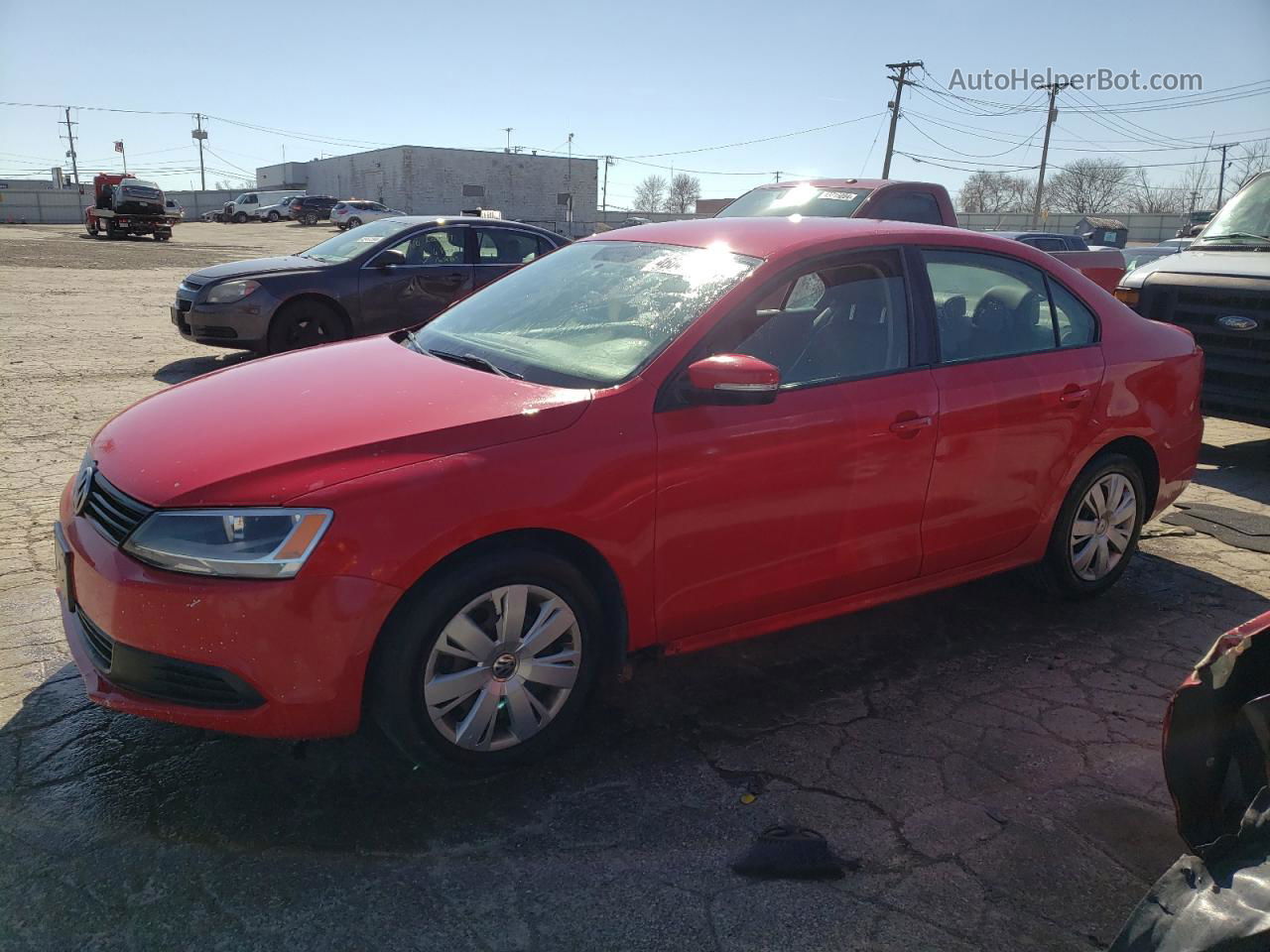 2012 Volkswagen Jetta Se Red vin: 3VWDP7AJ3CM319355