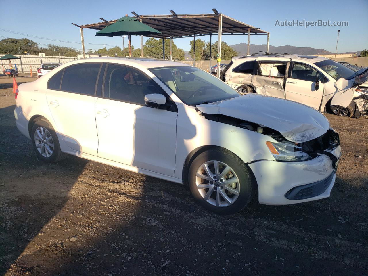 2012 Volkswagen Jetta Se White vin: 3VWDP7AJ3CM365719