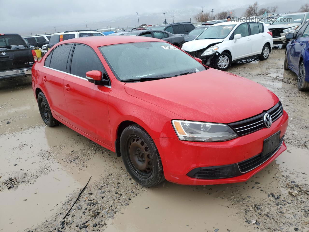 2013 Volkswagen Jetta Se Red vin: 3VWDP7AJ3DM218690