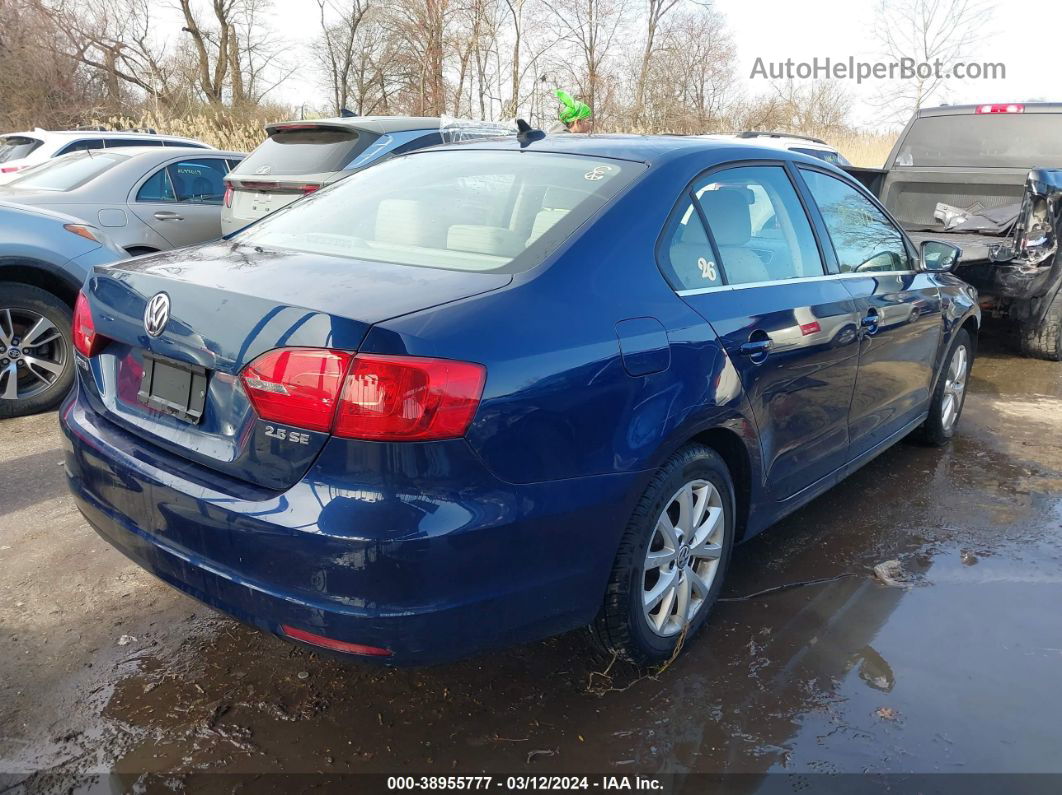 2013 Volkswagen Jetta 2.5l Se Blue vin: 3VWDP7AJ3DM267484