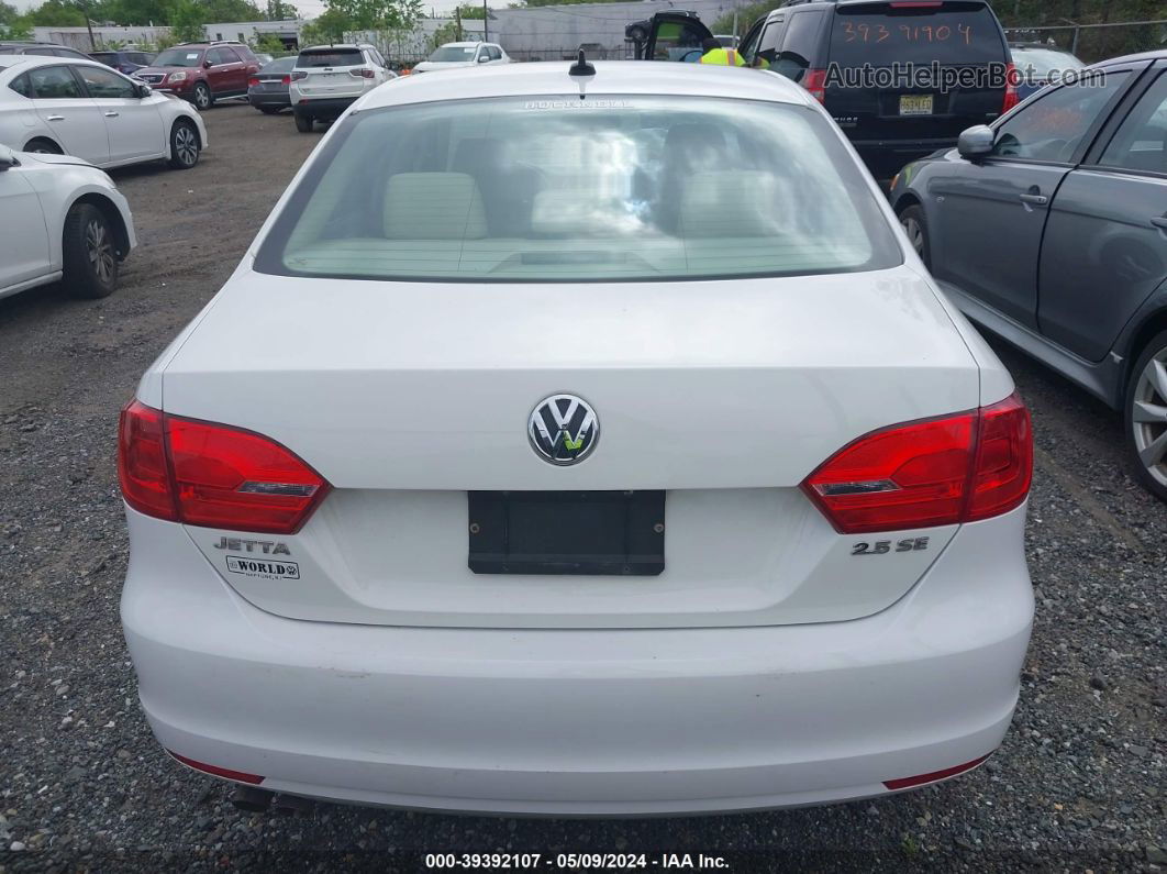 2013 Volkswagen Jetta 2.5l Se White vin: 3VWDP7AJ3DM363132