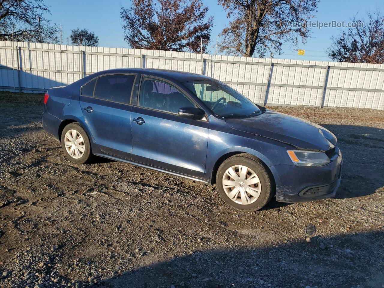 2012 Volkswagen Jetta Se Blue vin: 3VWDP7AJ4CM087400