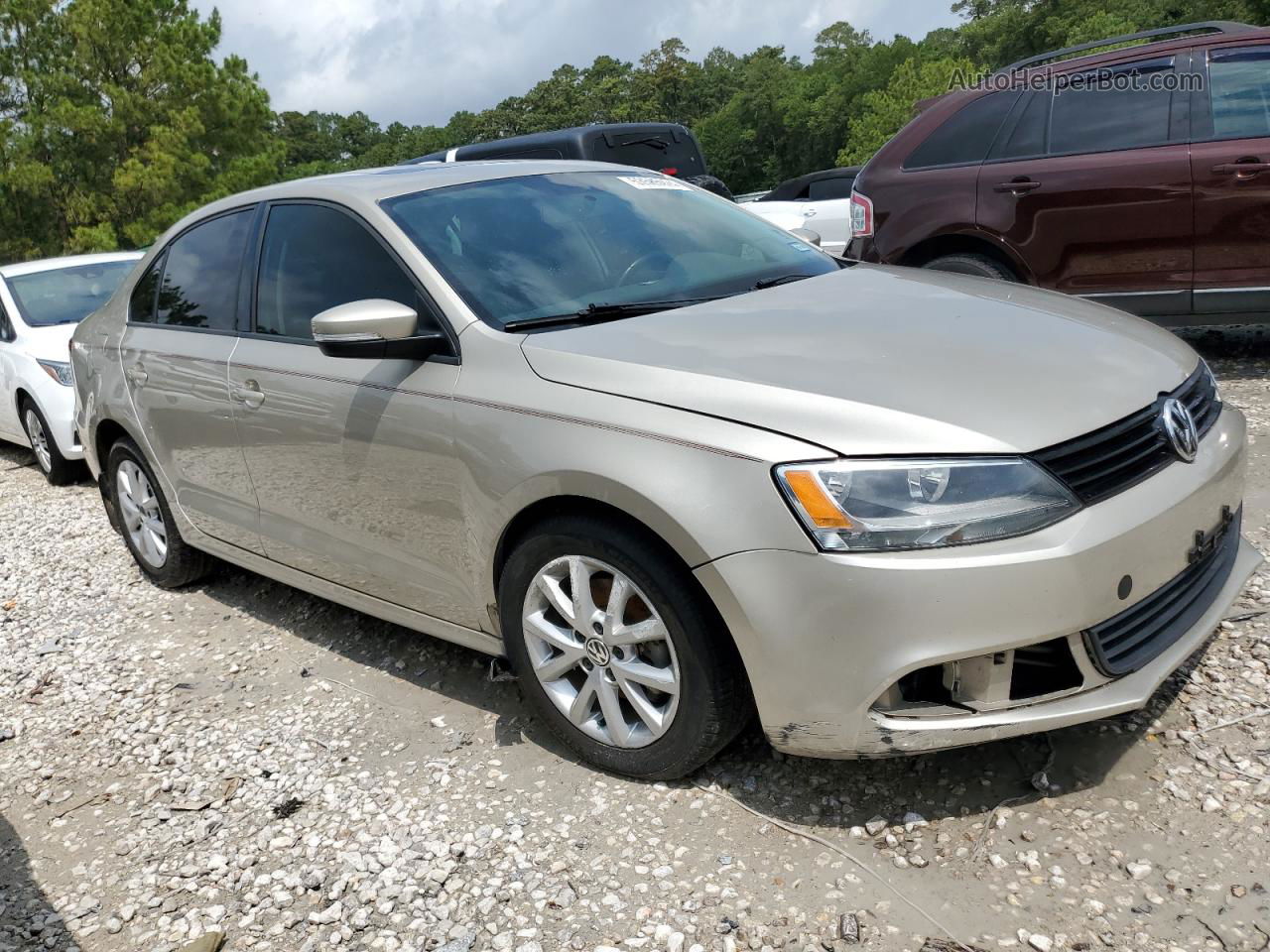 2012 Volkswagen Jetta Se Beige vin: 3VWDP7AJ4CM129029