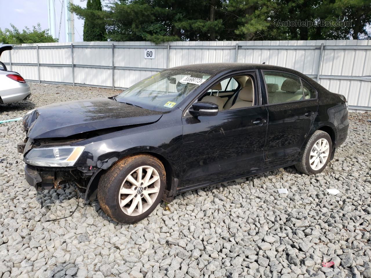 2012 Volkswagen Jetta Se Black vin: 3VWDP7AJ4CM300314