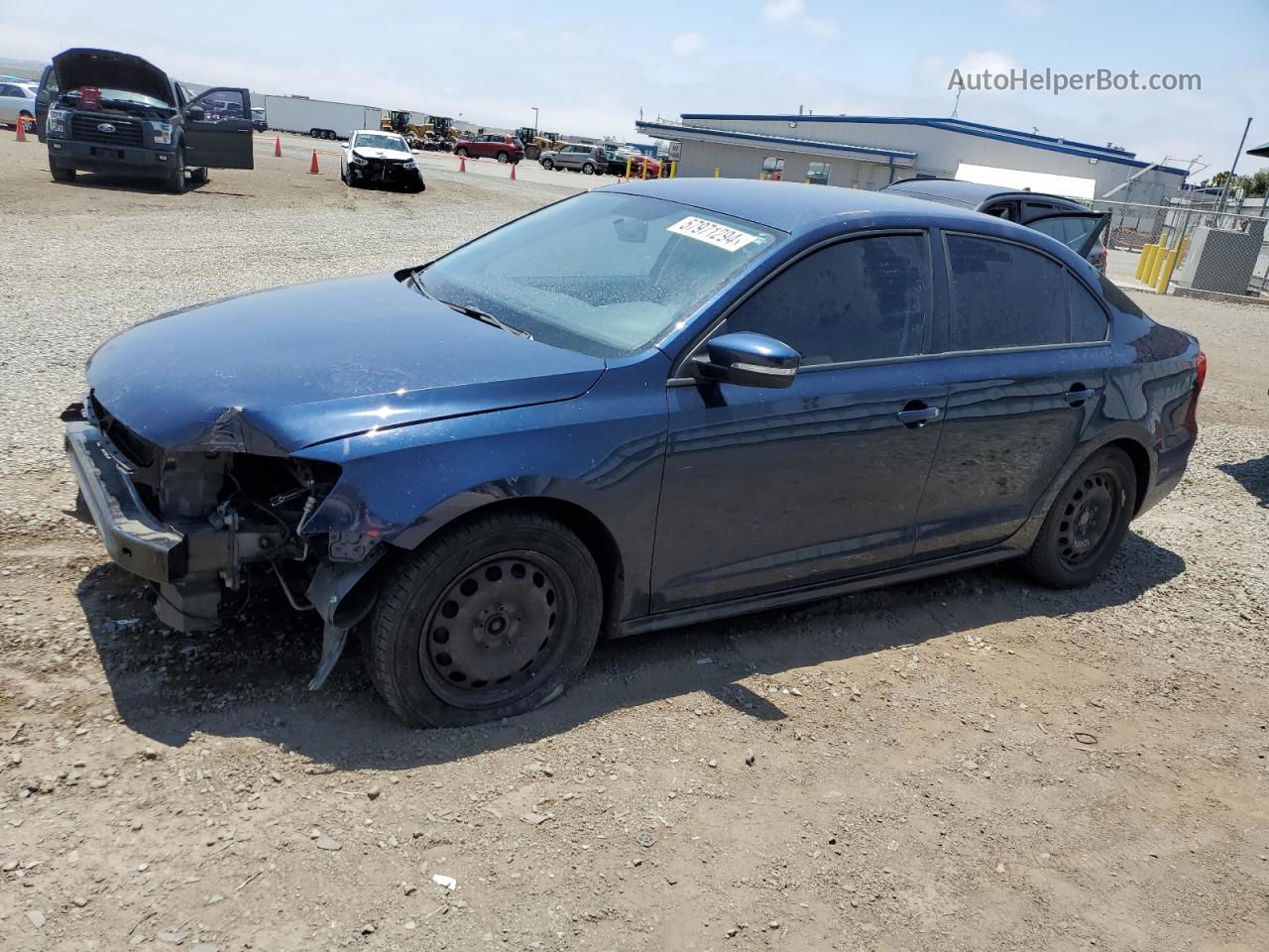 2012 Volkswagen Jetta Se Blue vin: 3VWDP7AJ4CM333085