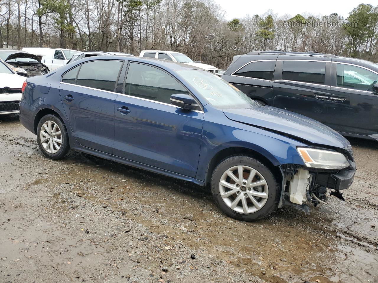 2013 Volkswagen Jetta Se Blue vin: 3VWDP7AJ4DM378285