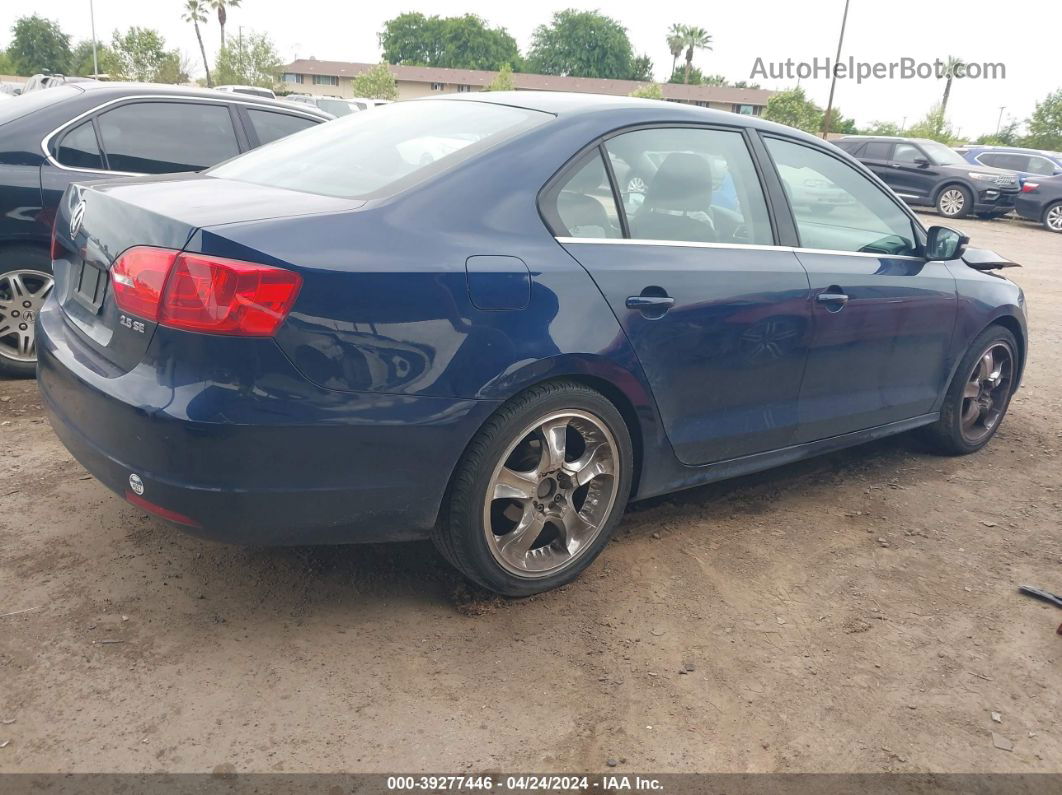 2013 Volkswagen Jetta 2.5l Se Dark Blue vin: 3VWDP7AJ4DM408515