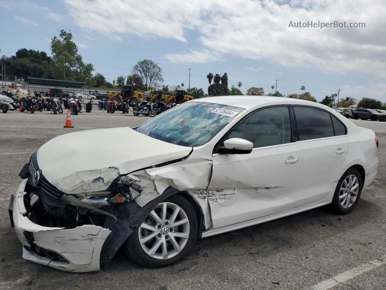 2013 Volkswagen Jetta Se White vin: 3VWDP7AJ4DM423757