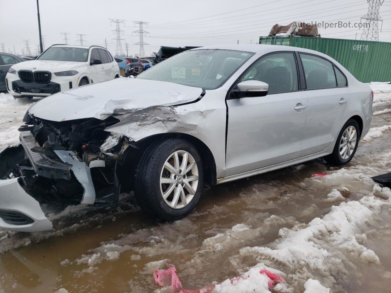 2012 Volkswagen Jetta Se Silver vin: 3VWDP7AJ5CM300936